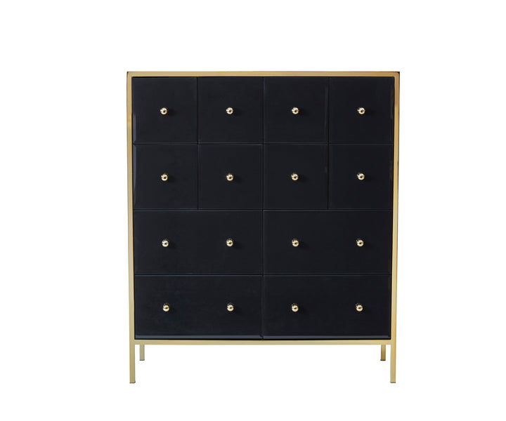 Fenwick Merchant Chest Luxury Storage Chest with Gold Frame