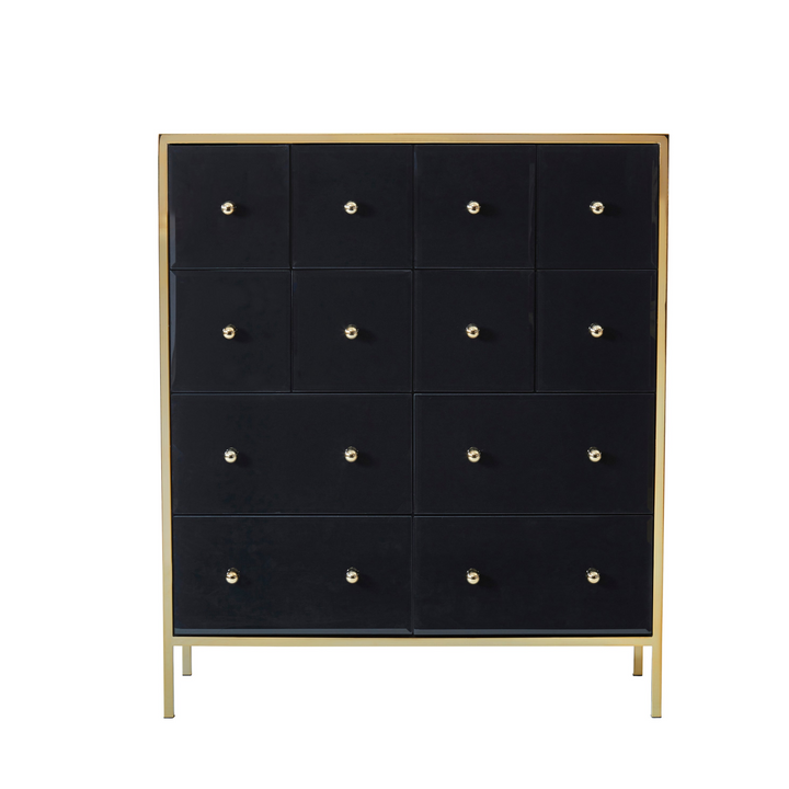 Fenwick Merchant Chest Luxury Storage Chest with Gold Frame