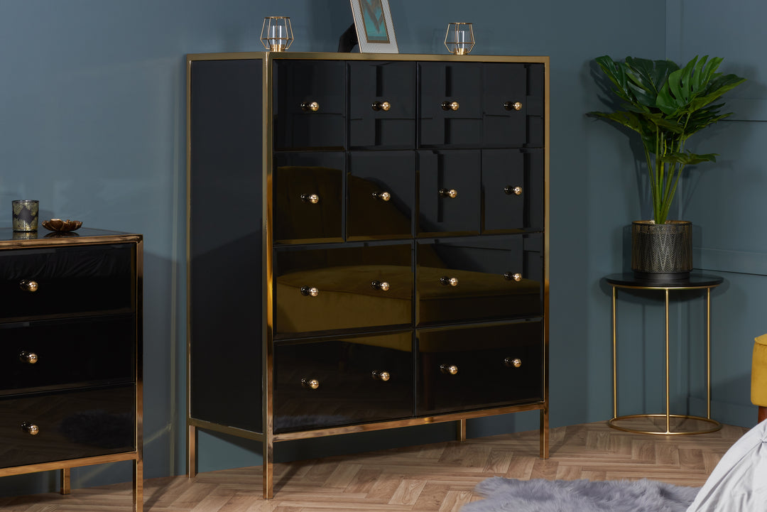 Fenwick Merchant Chest Luxury Storage Chest with Gold Frame