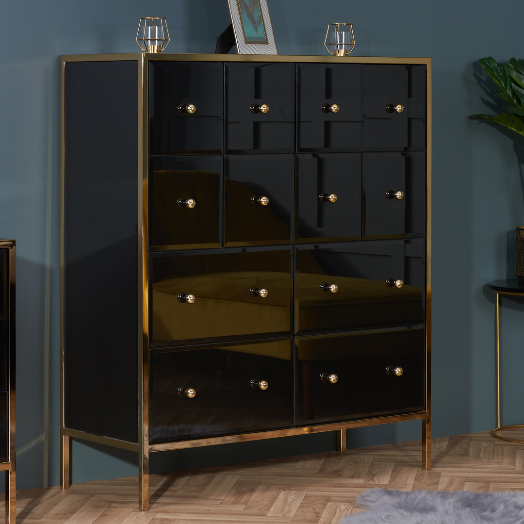Fenwick Merchant Chest Luxury Storage Chest with Gold Frame