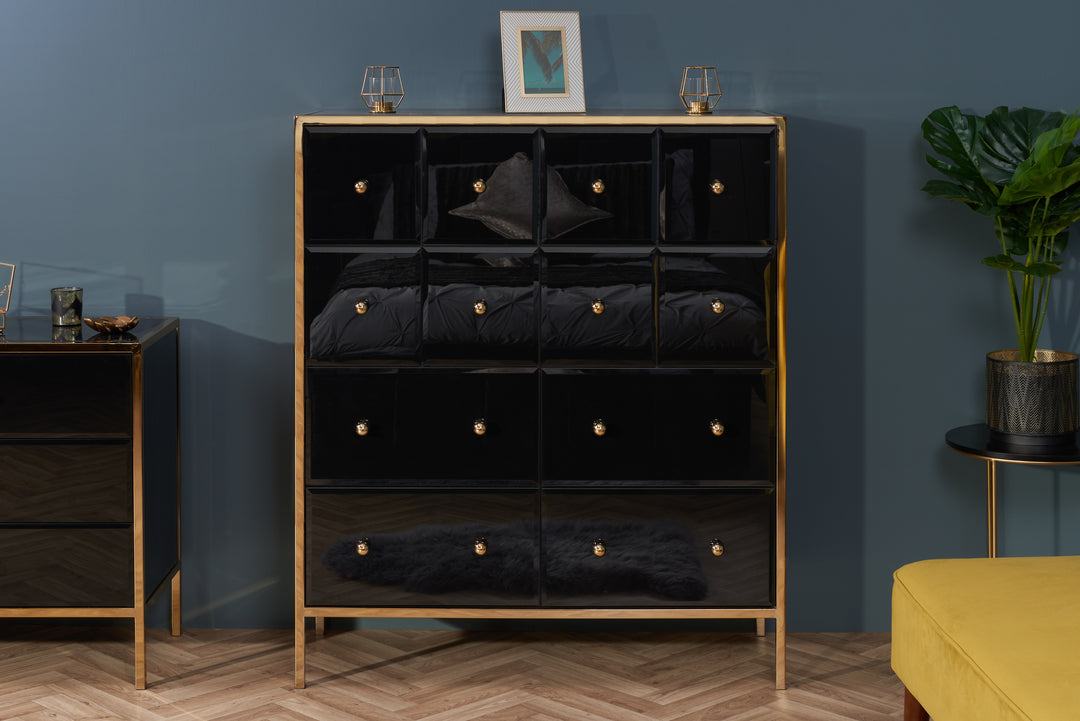 Fenwick Merchant Chest Luxury Storage Chest with Gold Frame