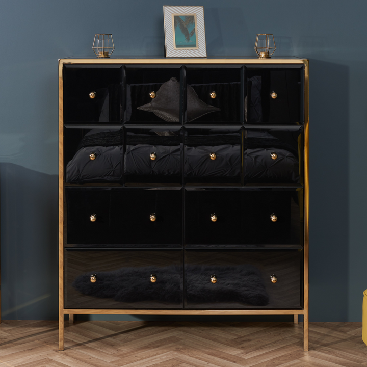 Fenwick Merchant Chest Luxury Storage Chest with Gold Frame