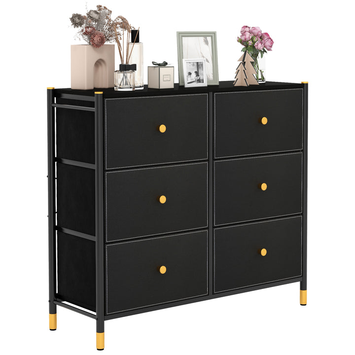 Fabric Dresser Tower for Bedroom with Drawers and Metal Frame 3 Tier - TidySpaces
