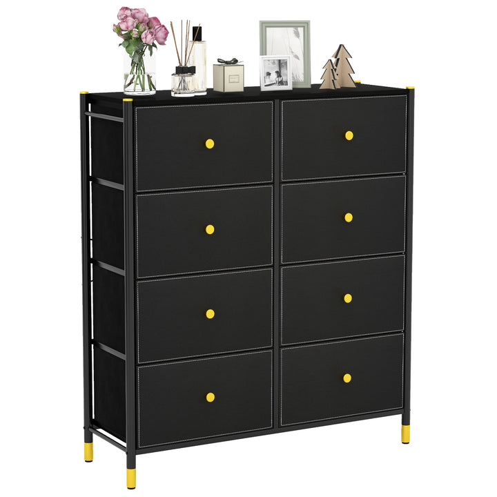Fabric Dresser Tower for Bedroom with Drawers and Metal Frame 4 Tier - TidySpaces