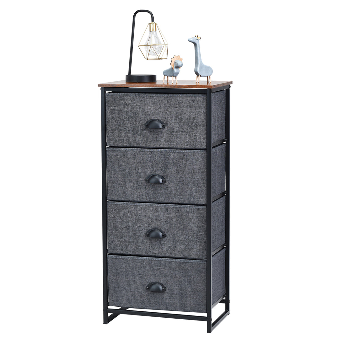 Fabric Nightstand Bedside Storage Cabinet Folding Drawers - TidySpaces