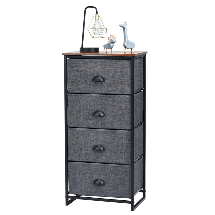 Fabric Nightstand Bedside Storage Cabinet Folding Drawers - TidySpaces