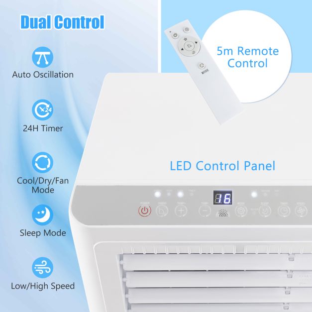 7000 BTU Portable Air Conditioner for Rooms up to 25m2 - White