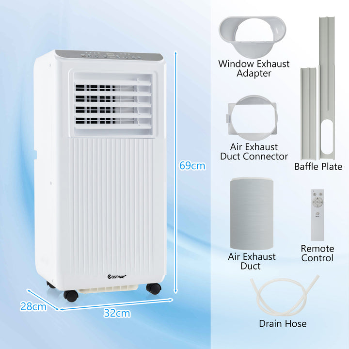 7000 BTU Portable Air Conditioner for Rooms up to 250ãŽ¡-White
