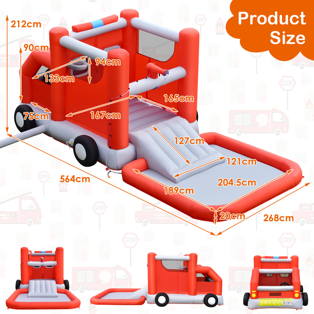 Firefighting-Themed Inflatable Water Park with Slide - TidySpaces