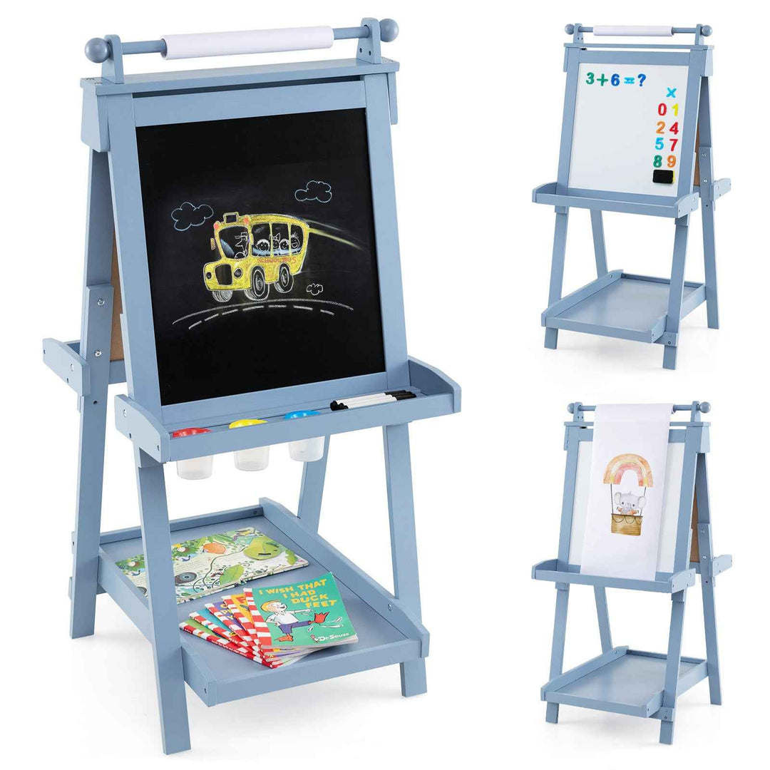 3-in-1 Double-sided Foldable Art Easel for Kids with Multiple Creative Surfaces