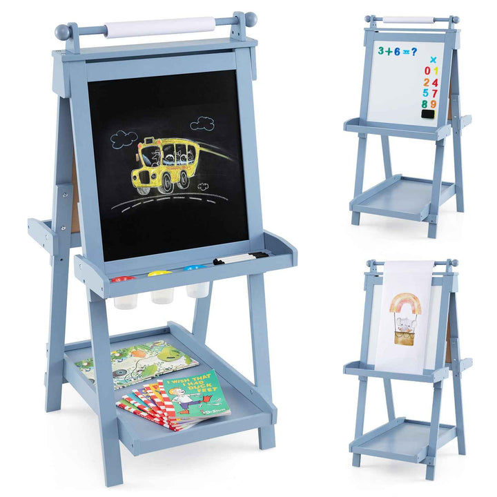3-in-1 Double-sided Foldable Art Easel for Kids with Multiple Creative Surfaces