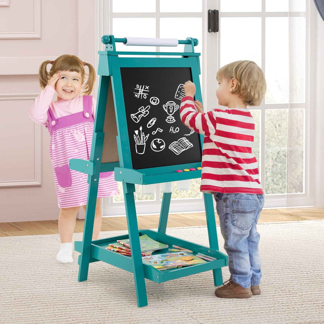 3-in-1 Double-sided Foldable Art Easel for Kids with Multiple Creative Surfaces