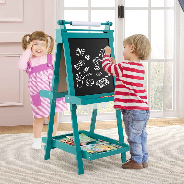 3-in-1 Double-sided Foldable Art Easel for Kids with Multiple Creative Surfaces