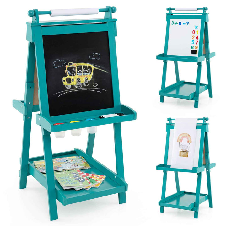 3-in-1 Double-sided Foldable Art Easel for Kids with Multiple Creative Surfaces