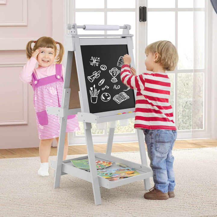 3-in-1 Double-sided Foldable Art Easel for Kids with Multiple Creative Surfaces