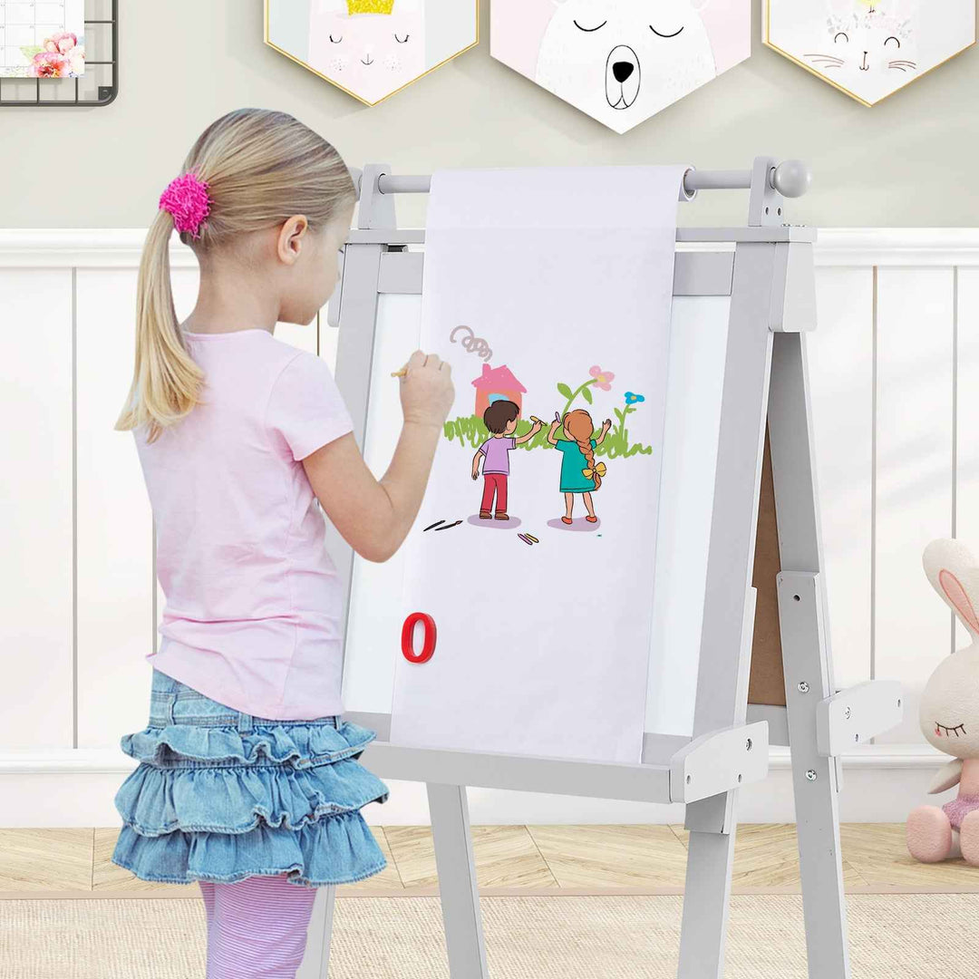 3-in-1 Double-sided Foldable Art Easel for Kids with Multiple Creative Surfaces