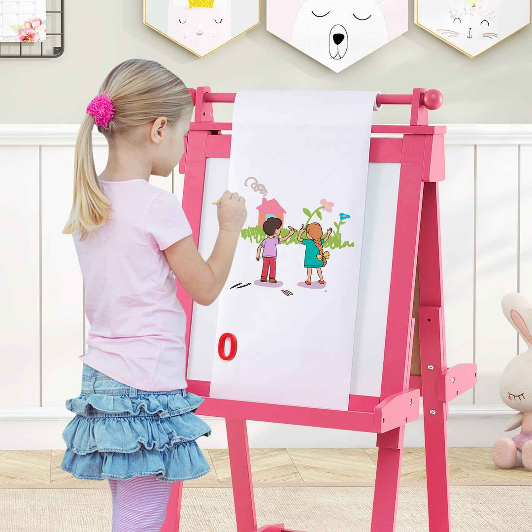 3-in-1 Double-sided Foldable Art Easel for Kids with Multiple Creative Surfaces