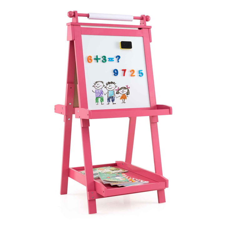 3-in-1 Double-sided Foldable Art Easel for Kids with Multiple Creative Surfaces