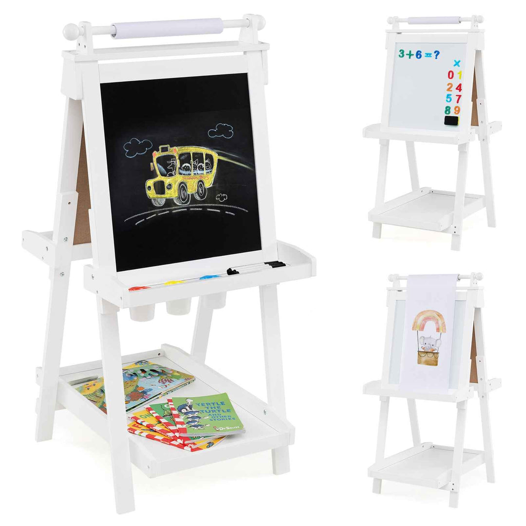 3-in-1 Double-sided Foldable Art Easel for Kids with Multiple Creative Surfaces
