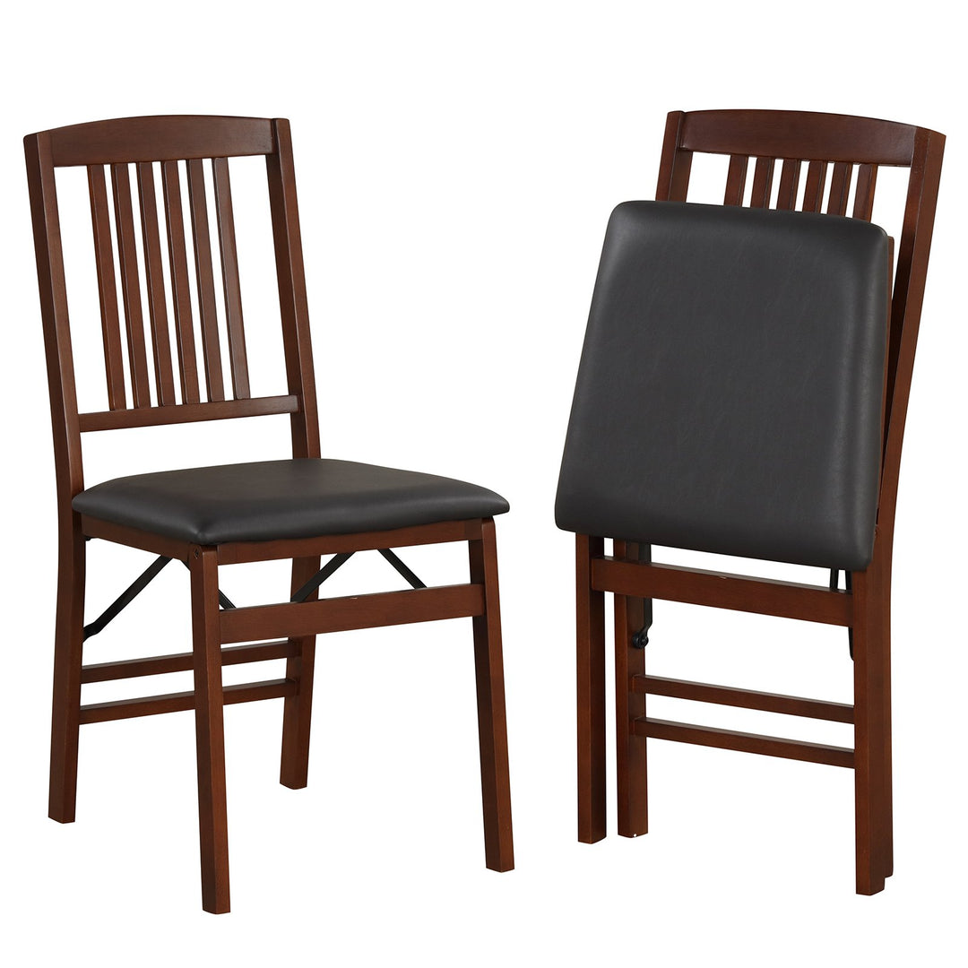 Folding Dining Chairs Set of 2 Upholstered Kitchen Chairs with Padded Seat