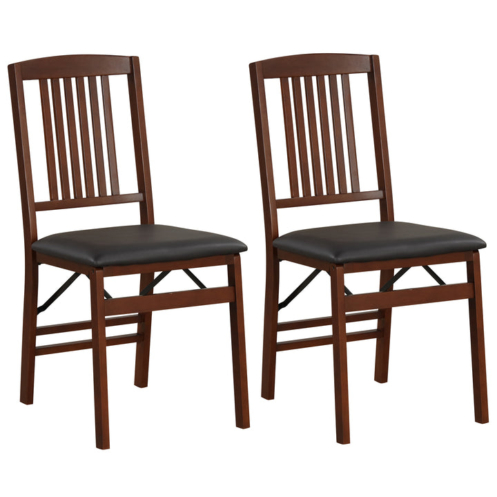 Folding Dining Chairs Set of 2 Upholstered Kitchen Chairs with Padded Seat