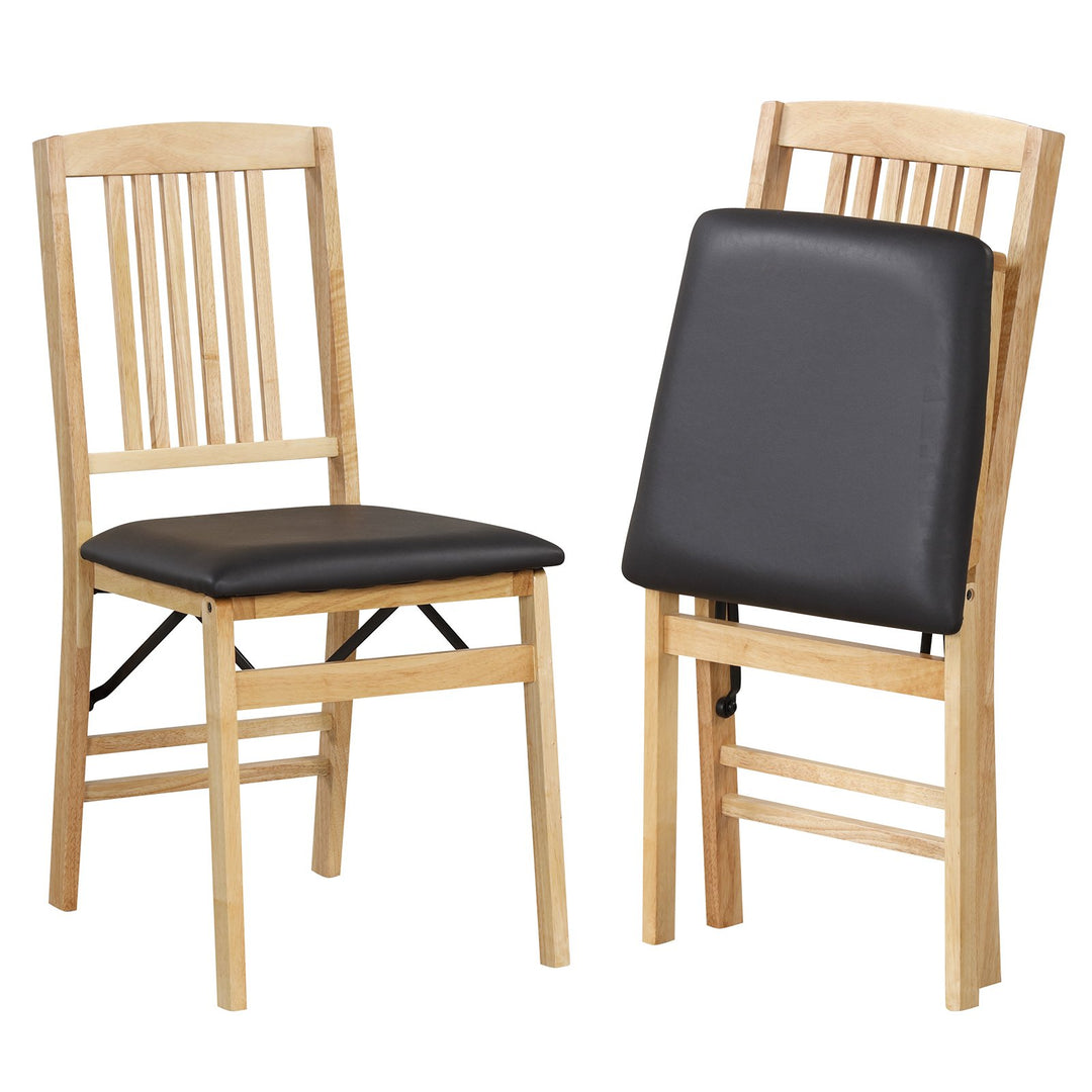 Folding Dining Chairs Set of 2 Upholstered Kitchen Chairs with Padded Seat