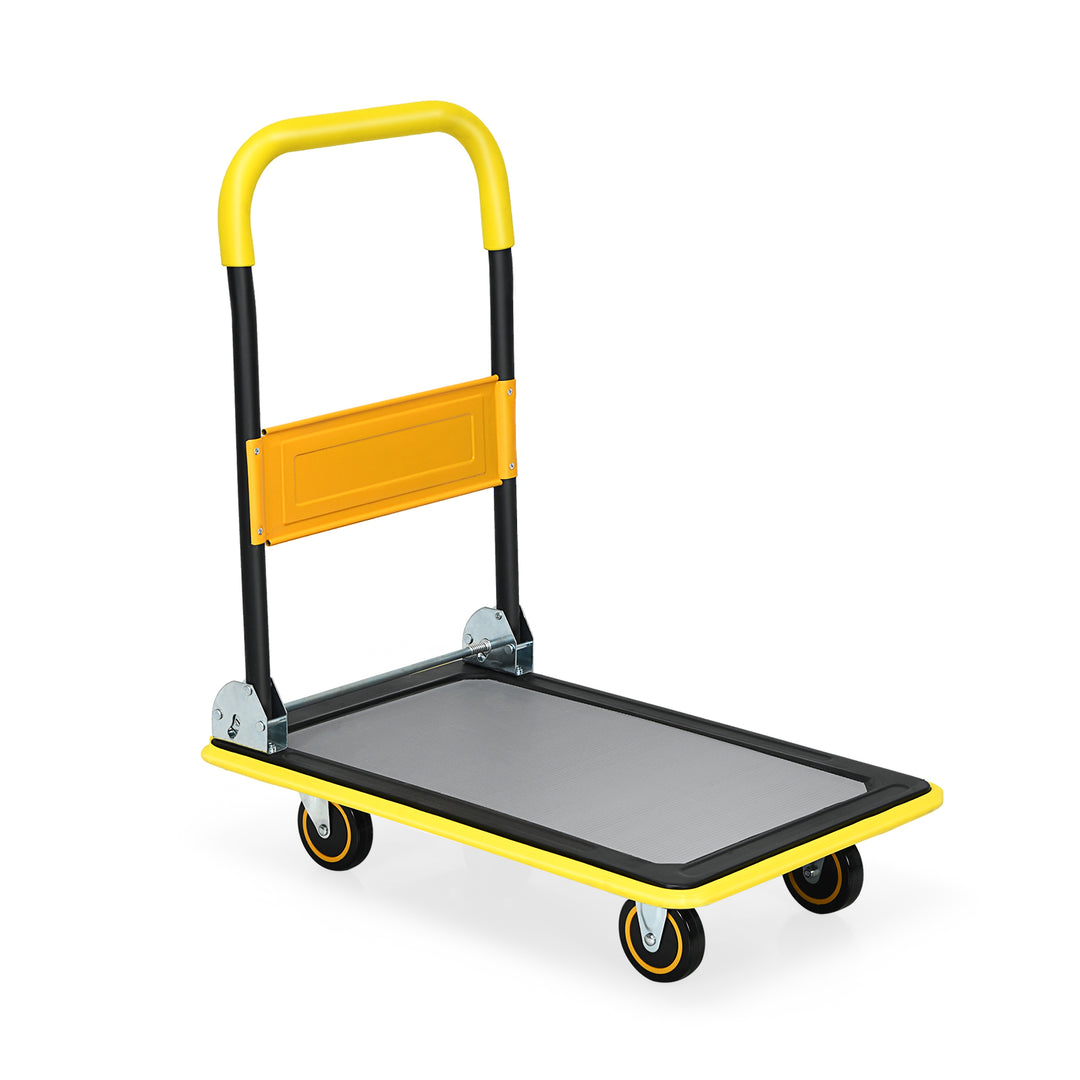 Folding Push Cart Dolly Moving Hand Truck with 360 Degree Swivel Wheels - TidySpaces