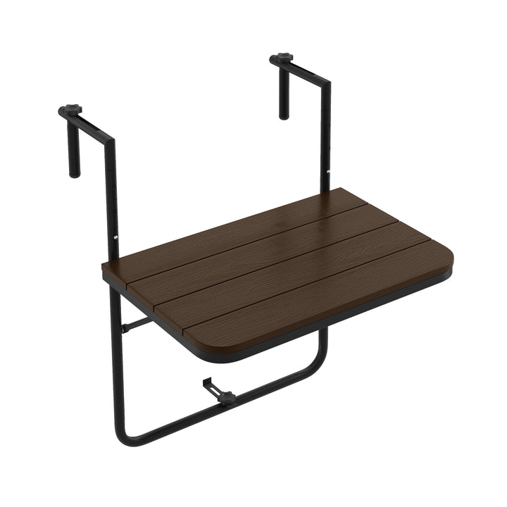 Folding Railing Table with 3 Level Adjustable Height for Patio