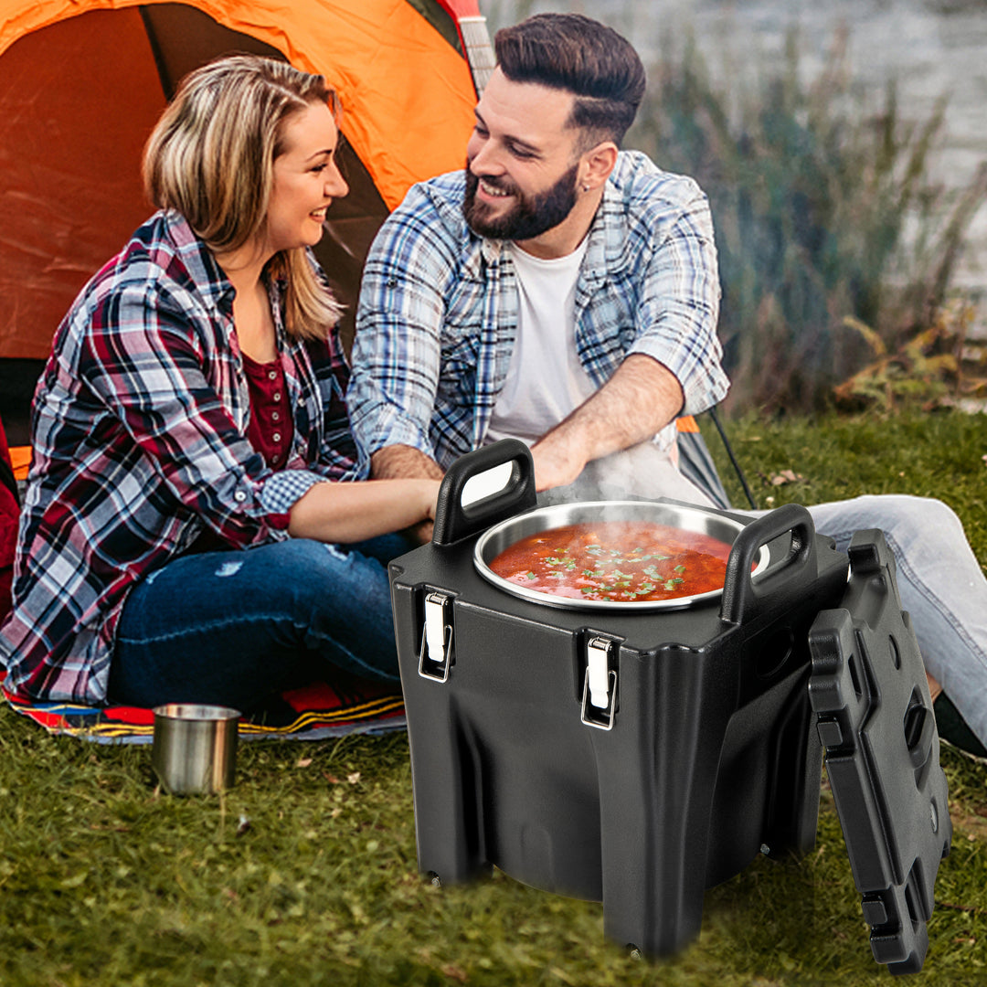 30L Portable Food Warmer with Stainless Steel Barrel for Catering Banquets Parties Camping-Black