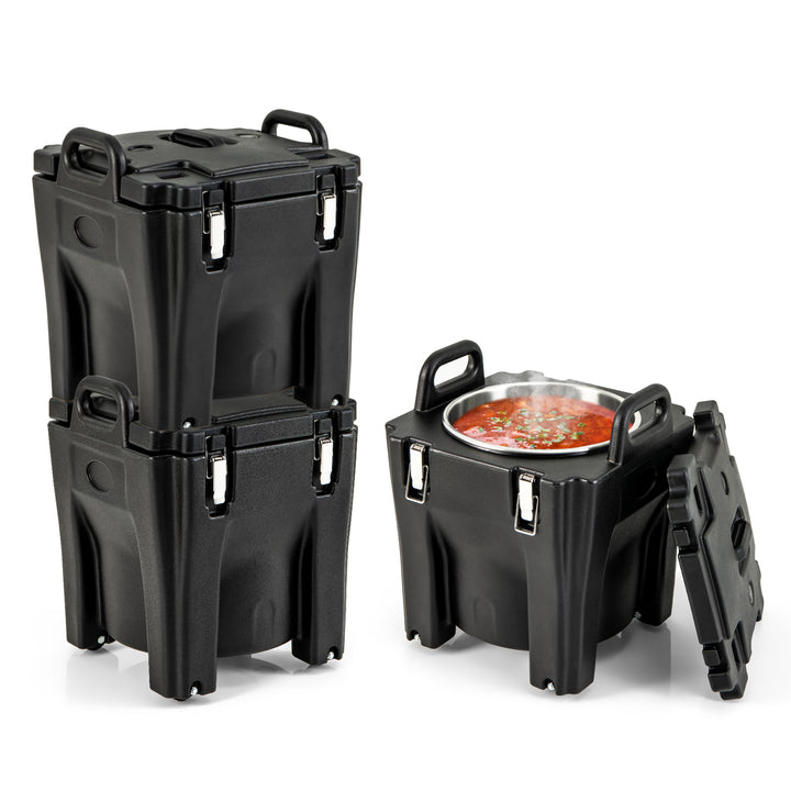 30L Portable Food Warmer with Stainless Steel Barrel for Catering Banquets Parties Camping-Black