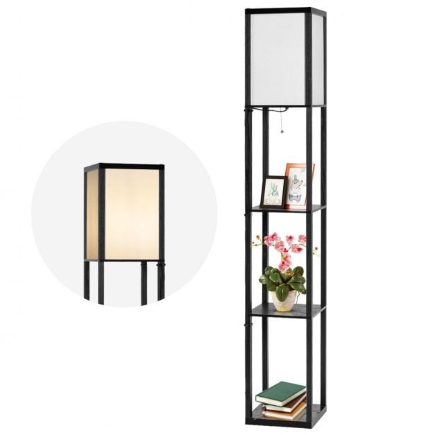 Freestanding Floor Lamp with 3-Tier Storage Shelf - TidySpaces