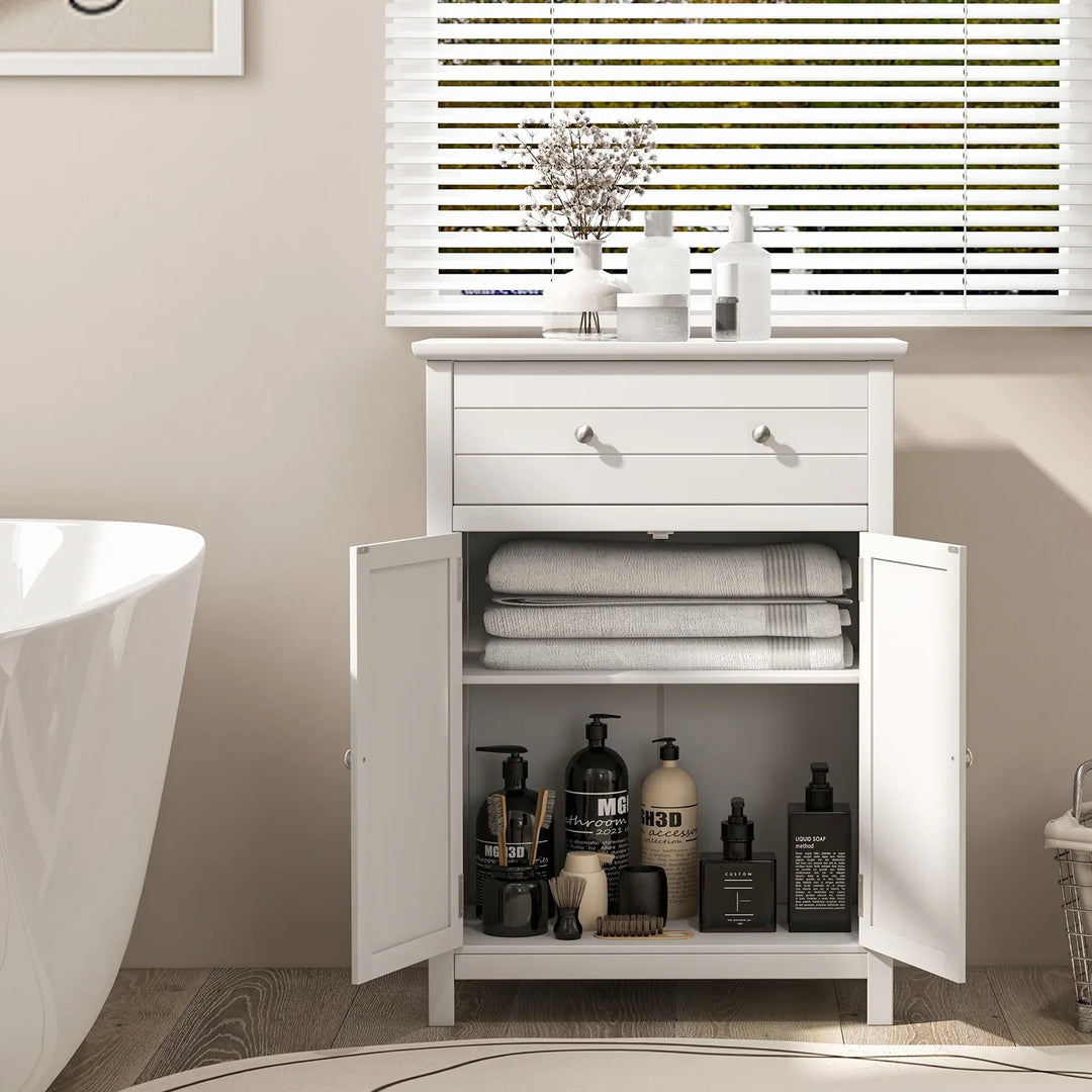 Storage Cabinet with Large Drawer and  Adjustable Shelf - TidySpaces