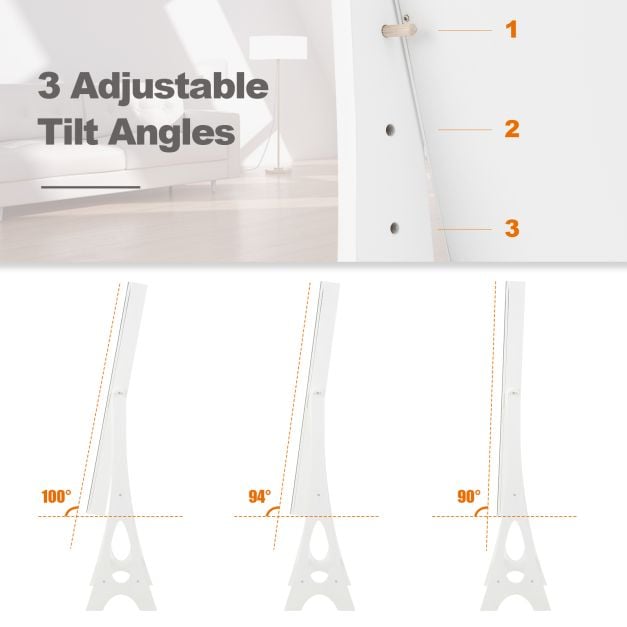 Freestanding Mirror Jewellery Cabinet with Full Length Frameless Mirror - TidySpaces