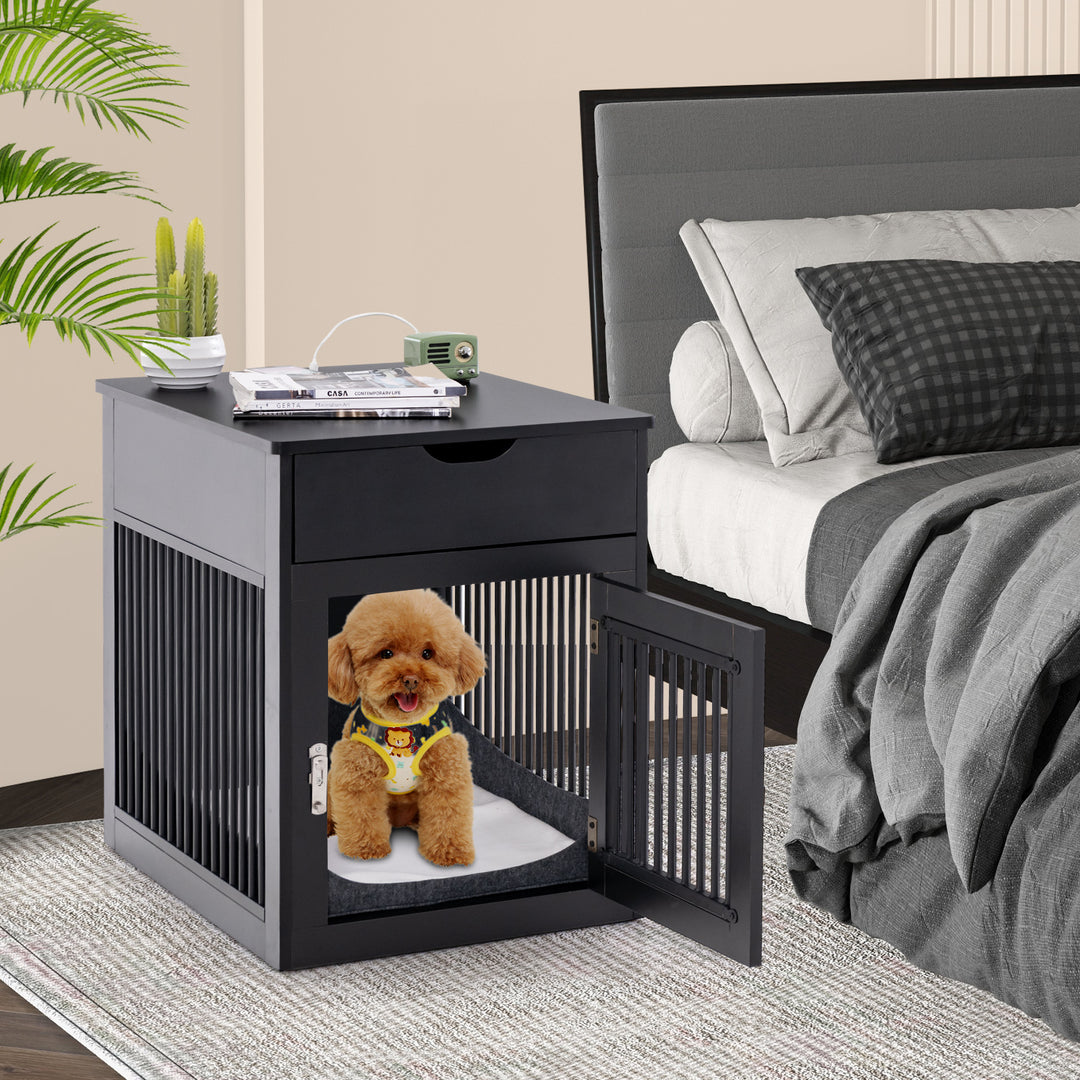 Furniture Style Dog Crate with Wired and Wireless Charging - TidySpaces