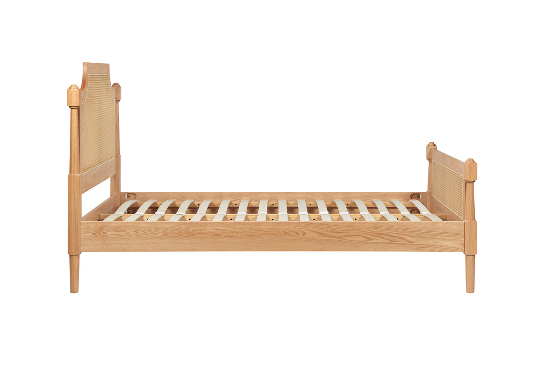 Geneva Rattan Bed with Oak Grain Finish for Timeless Elegance