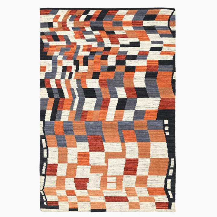 Nysa Hand Woven Kilim Orange 160x230 - TidySpaces