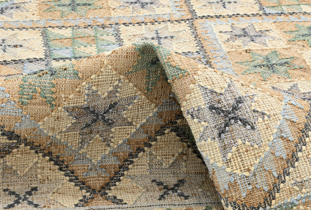 Ocean Hand Woven Jute Kilim