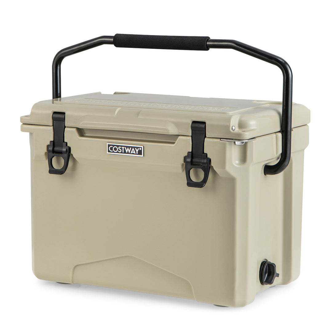 21 L Hard Cooler with Aluminum Handle and Integrated Cup Holders Dark