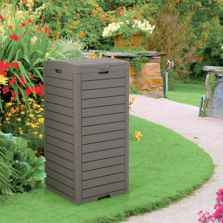 117.5 L Gallon Large Trash Bin with Lid and Pull out Liquid Tray for Backyard