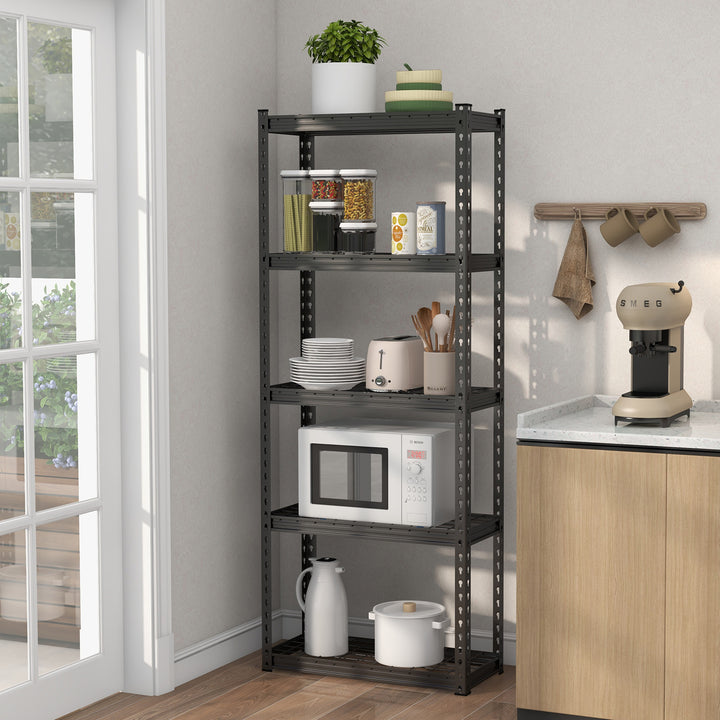 5 Tier Garage Metal Storage Shelves Shelving Unit - TidySpaces