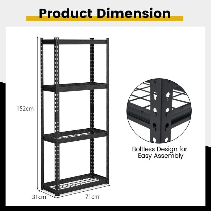 4 Tier Garage Metal Storage Shelves Utility Storage Rack Organizer