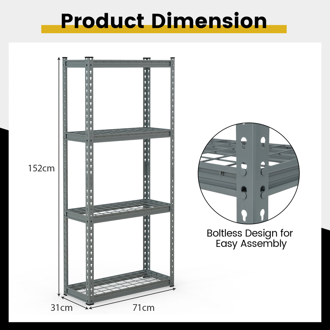 4 Tier Garage Metal Storage Shelves Utility Storage Rack Organizer