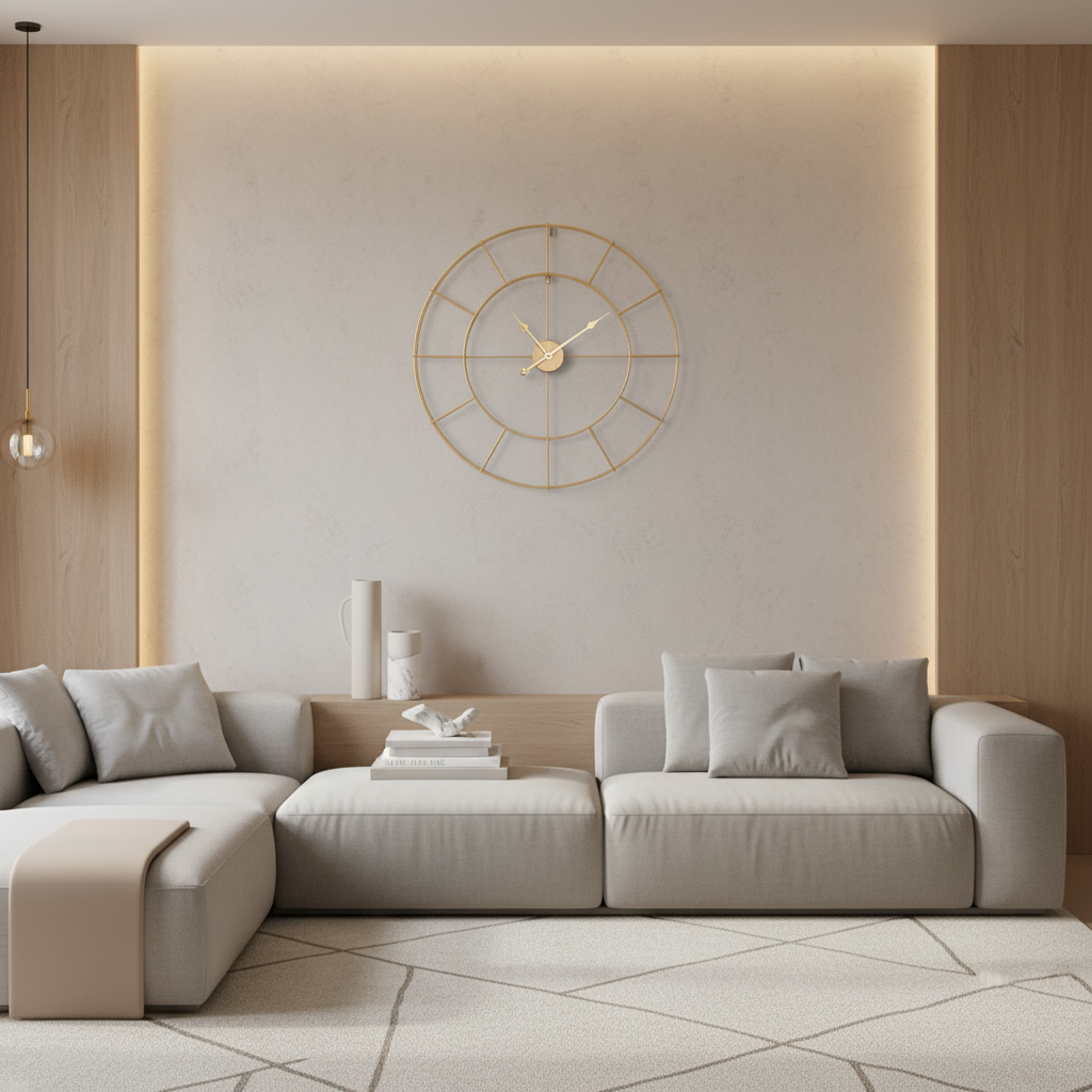 Hometime Gold Skeleton Wall Clock 80cm