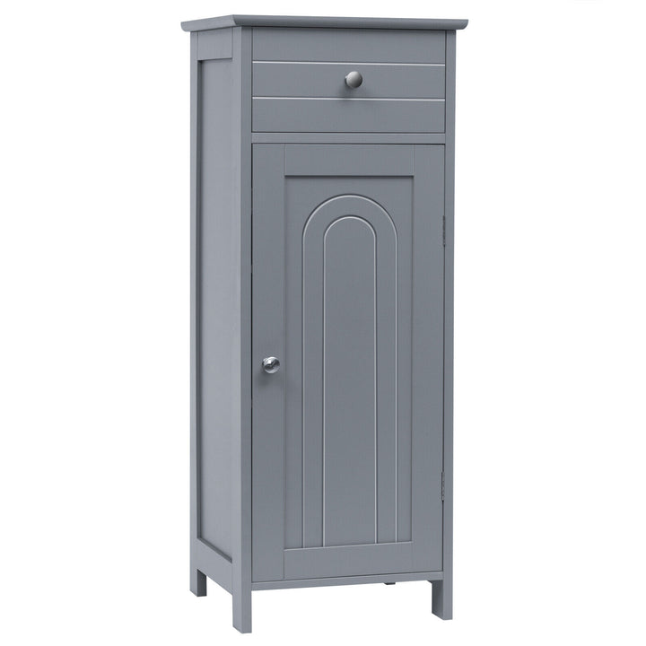 1-Door Freestanding Bathroom Storage Cabinet with Drawer and Adjustable Shelves Grey - TidySpaces