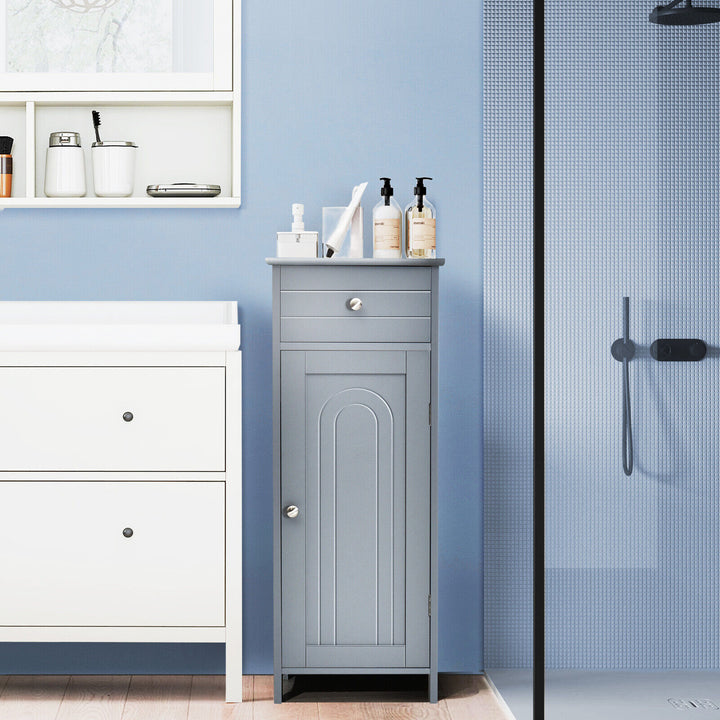 1-Door Freestanding Bathroom Storage Cabinet with Drawer and Adjustable Shelves - TidySpaces