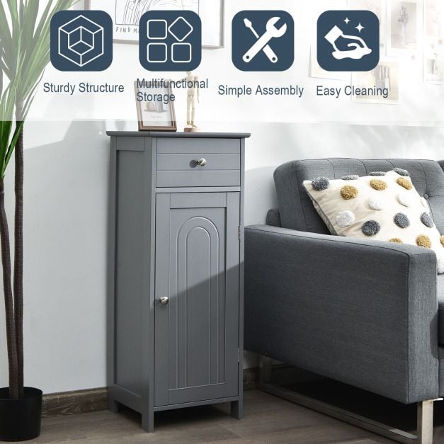 1-Door Freestanding Bathroom Storage Cabinet with Drawer