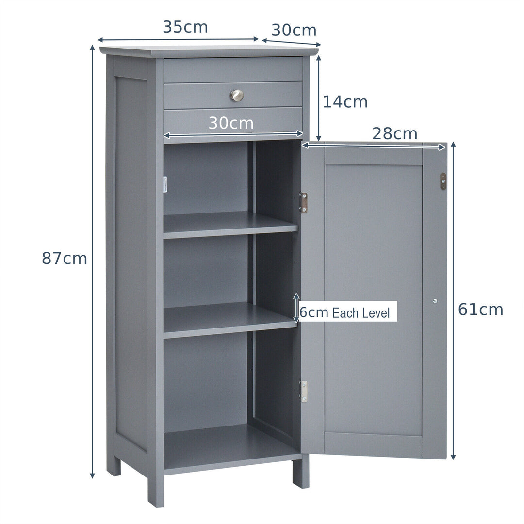 1-Door Freestanding Bathroom Storage Cabinet with Drawer and Adjustable Shelves - TidySpaces