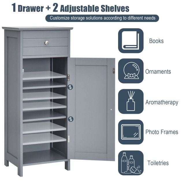 1-Door Freestanding Bathroom Storage Cabinet with Drawer