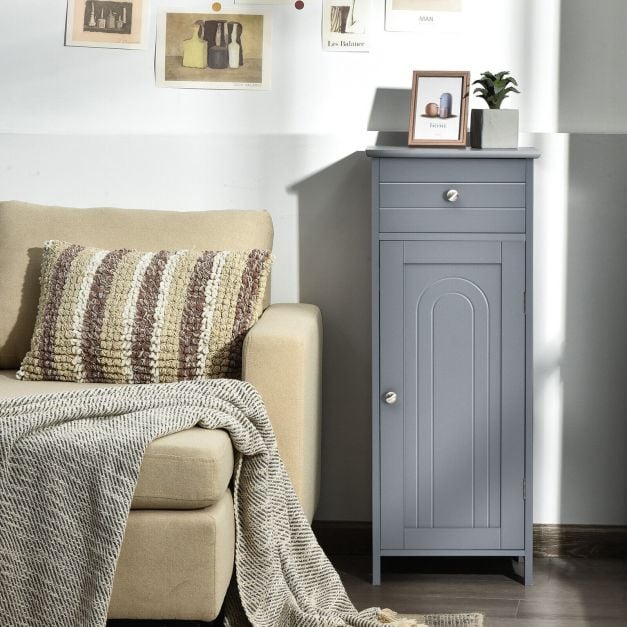 1-Door Freestanding Bathroom Storage Cabinet with Drawer