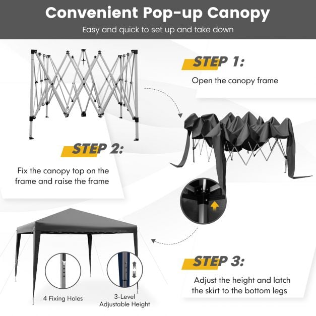 295 x 295 CM Outdoor Portable Instant Pop up Canopy with Carrying